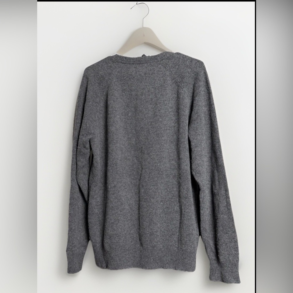 Goodthreads Gray 100% Lambswool Crewneck Sweater Size L - Picture 2 of 4